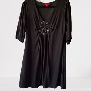 Elle black rhinestones embellished dress sz‎ large